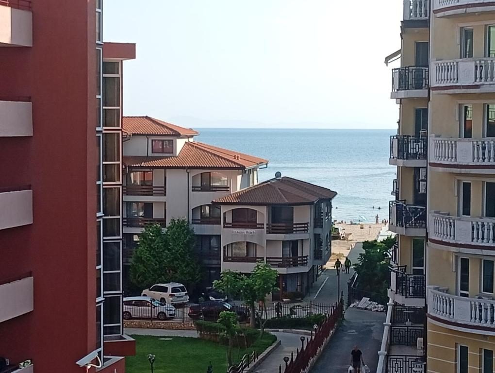 Balcony view over Kozluka Beach and the Black Sea